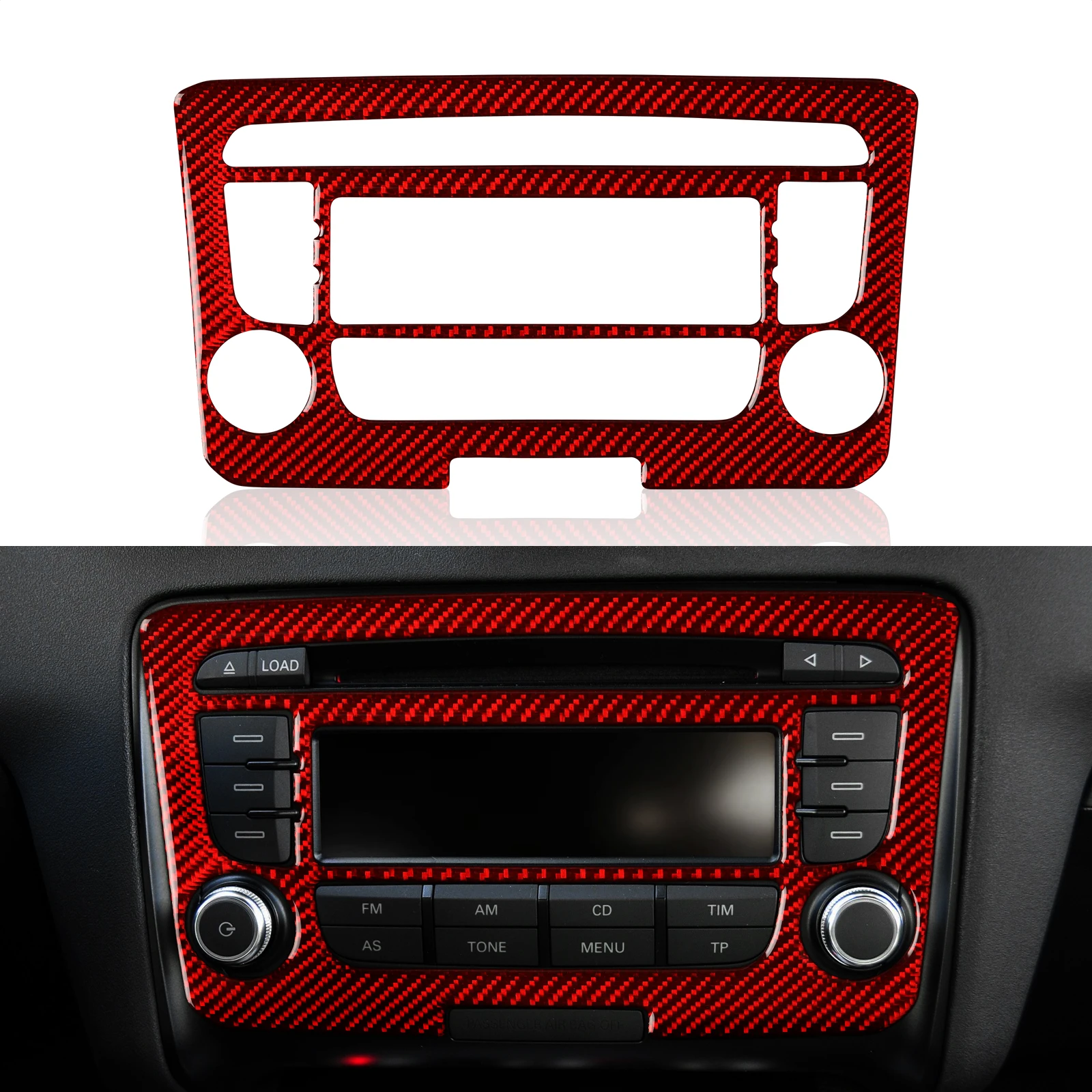 

For Audi TT 2008-2014 8n 8J MK123 Accessories Car Center Control CD Decoration Panel Decals Carbon Fiber Stickers (Style A)