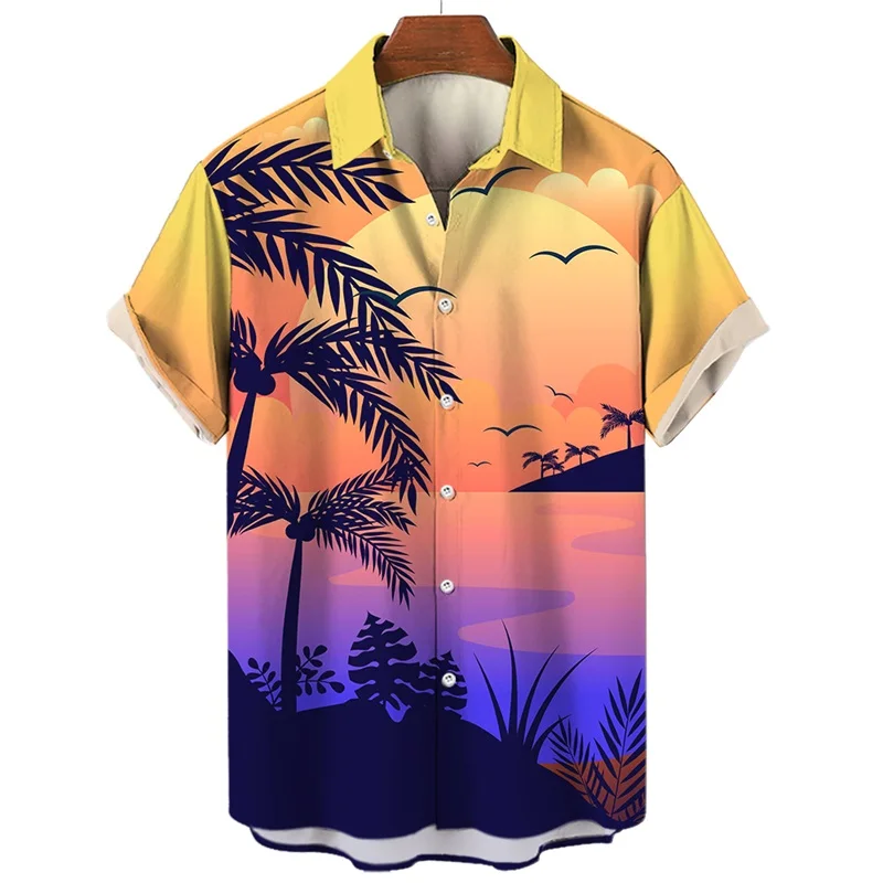 thumbnail image 1 of Camisas hawaianas de verano para hombre, camisas con estampado 3D para vacaciones en la playa, blusas casuales de manga corta para hombre, 1 of 5