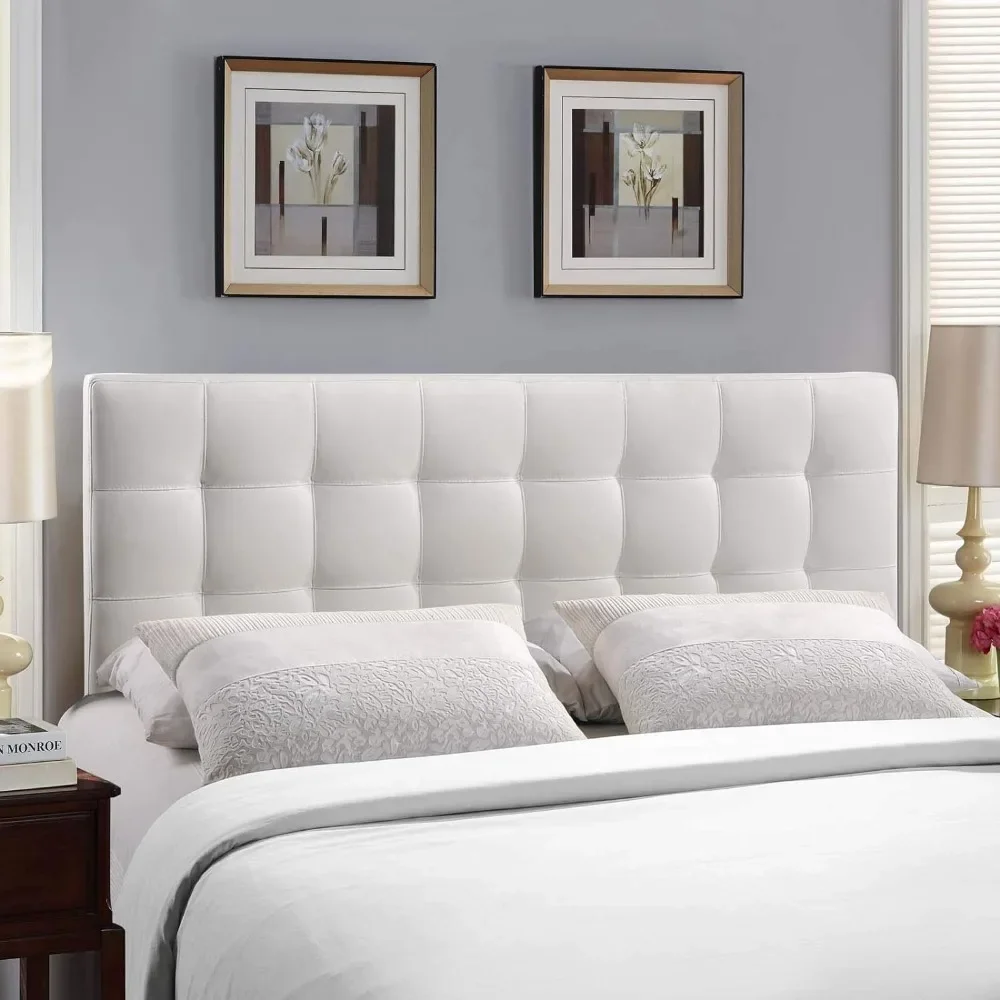 

Headboard, Lily Tufted Faux Leather Upholstered Full Headboards, Headboard