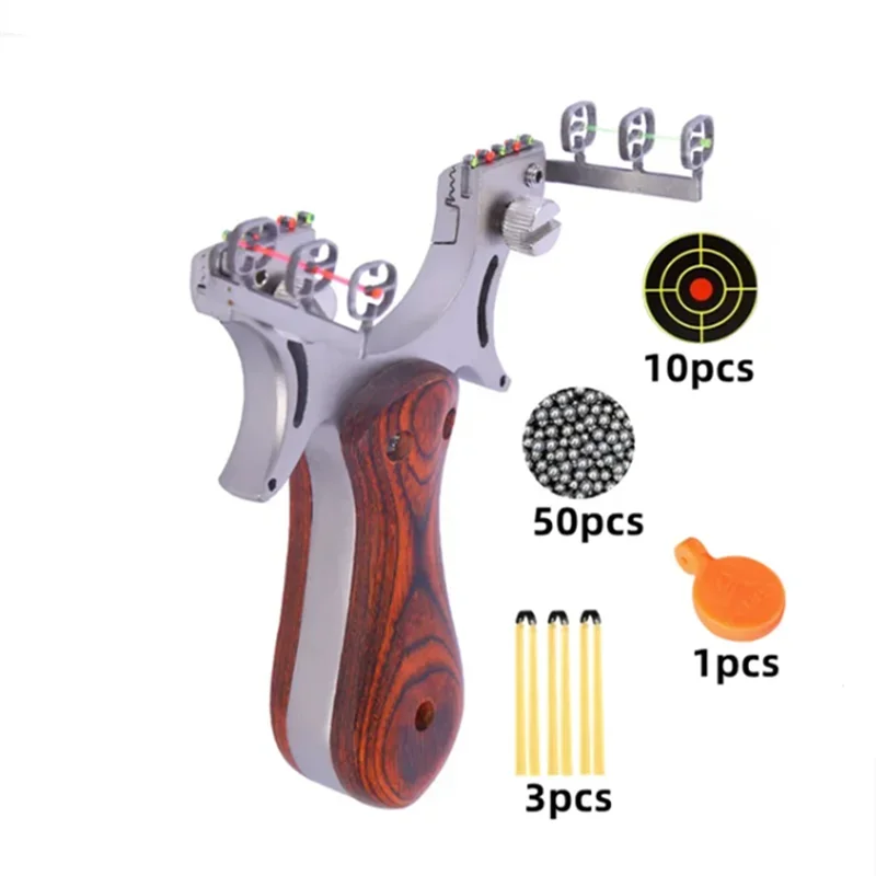 

304 нержавеющая сталь тройной прицел Рогатка быстрый пресс Рогатка для охоты и стрельбы стальные шарики фотонабор