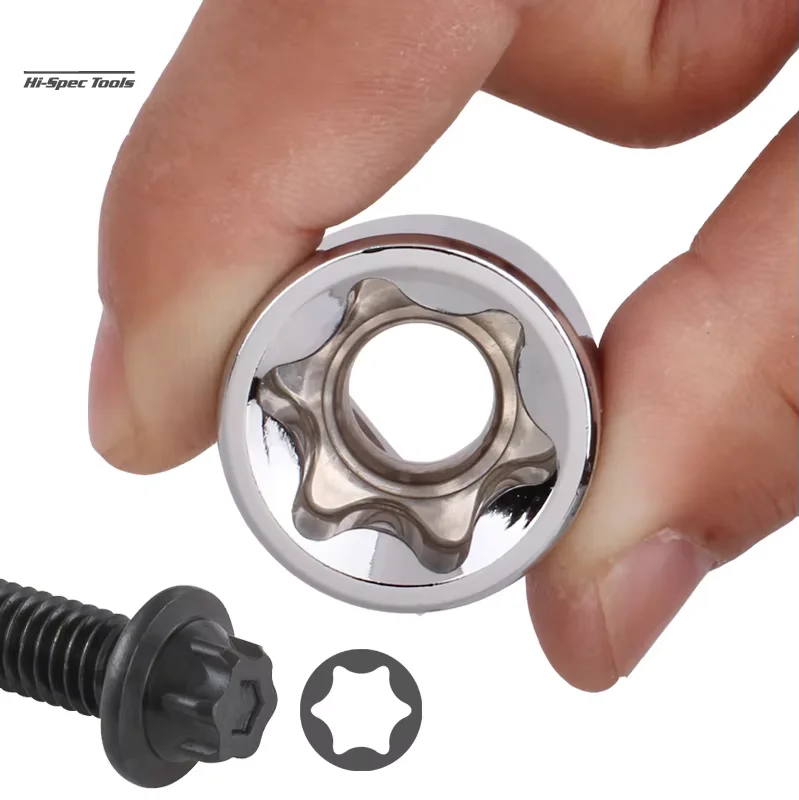 1PC 1/4 3/8 1/2 Zoll Buchse Adapter E Typ 10mm Torx Steckdosen Torx Ratsche Kopf E4E5E6E7E8E10E12E14E16E18E20 – Detail 5