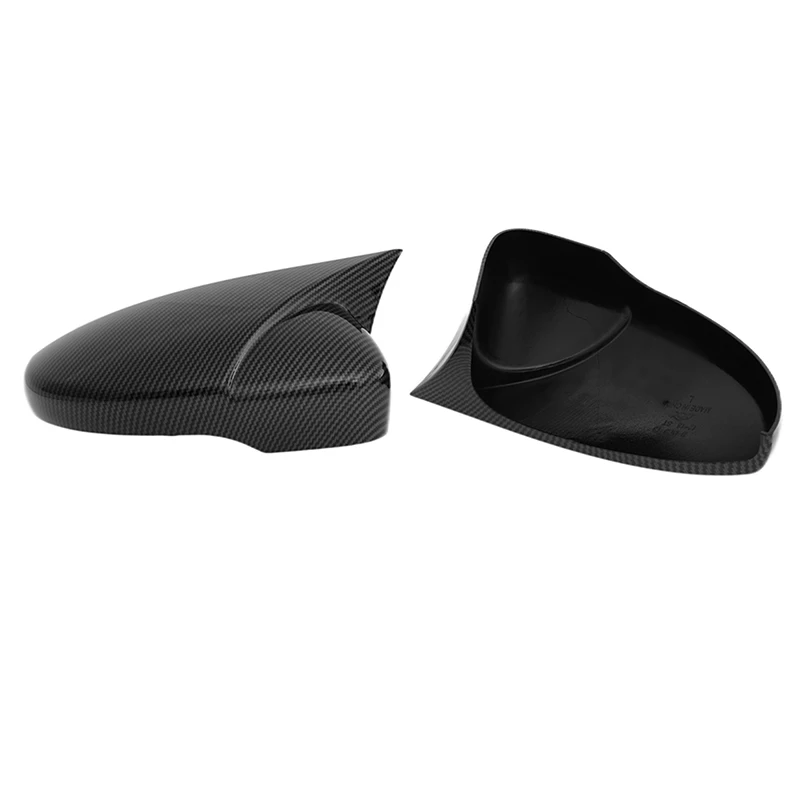1Pair Rearview Mirror Cover For VW Jetta MK6 Passat B7 Scirocco Beetle CC Eos Black/Carbon Pattern Self-adhesive Side Mirror Cap