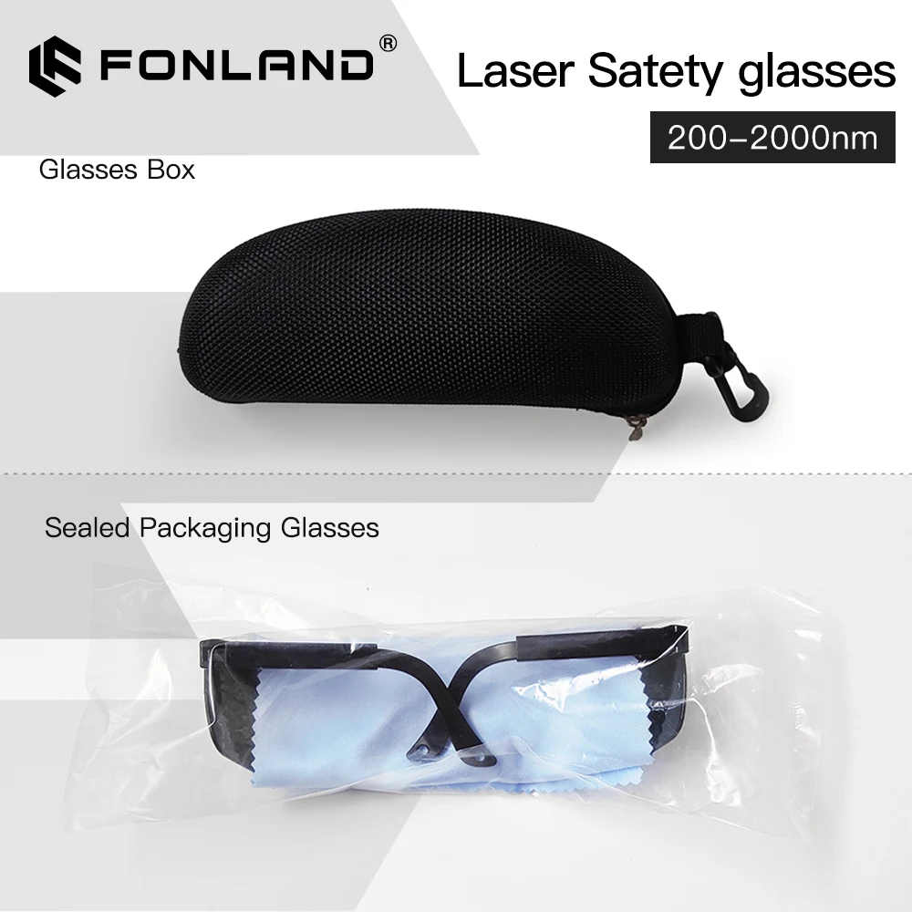200nm-2000nm Laser Safety Eye Protective Glasses for Laser Marking & Engraving with Protect Case
