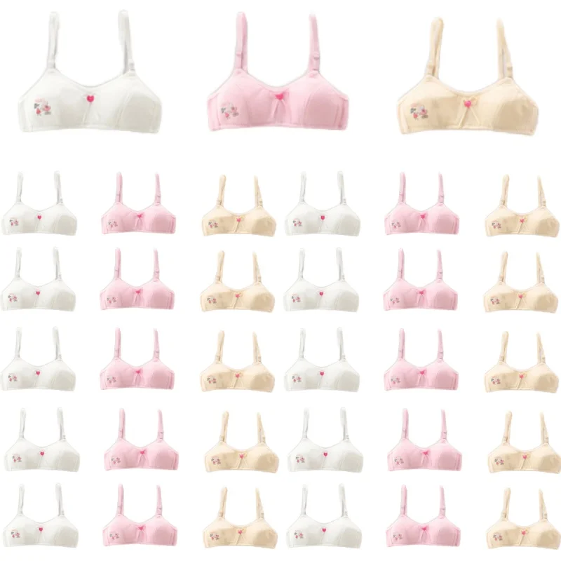 NEW Girls Thin Strap Cotton Student Girl Underwear Summer Vest-style Small Sling Bra Girls' Underwear Junior School Students