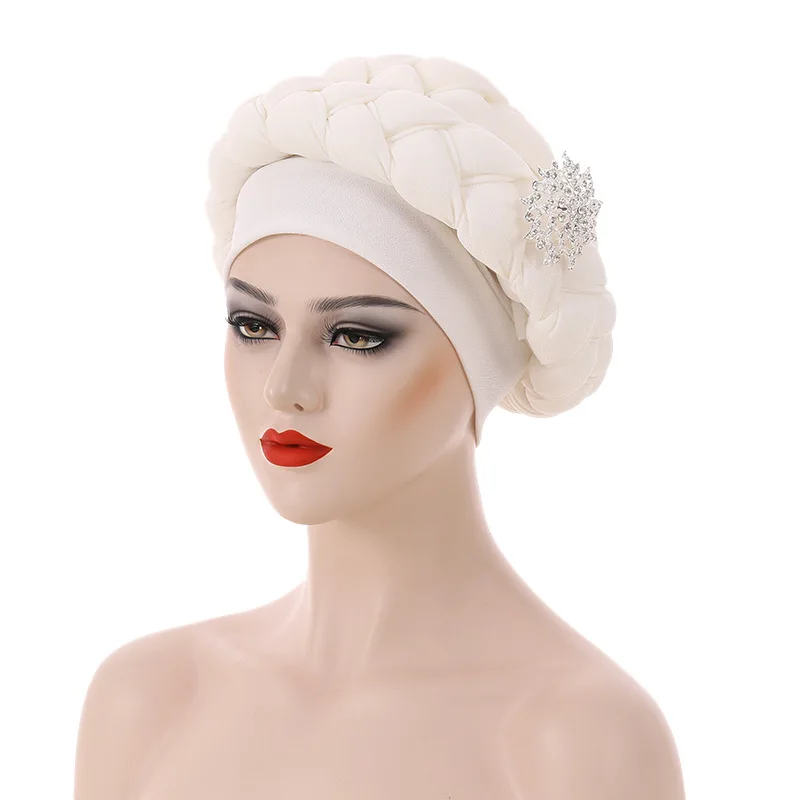 African Turban Cap for Women Headwear for Wedding Party Female Head Wraps Bonnet Headband Hat New Fashion
﻿ 6