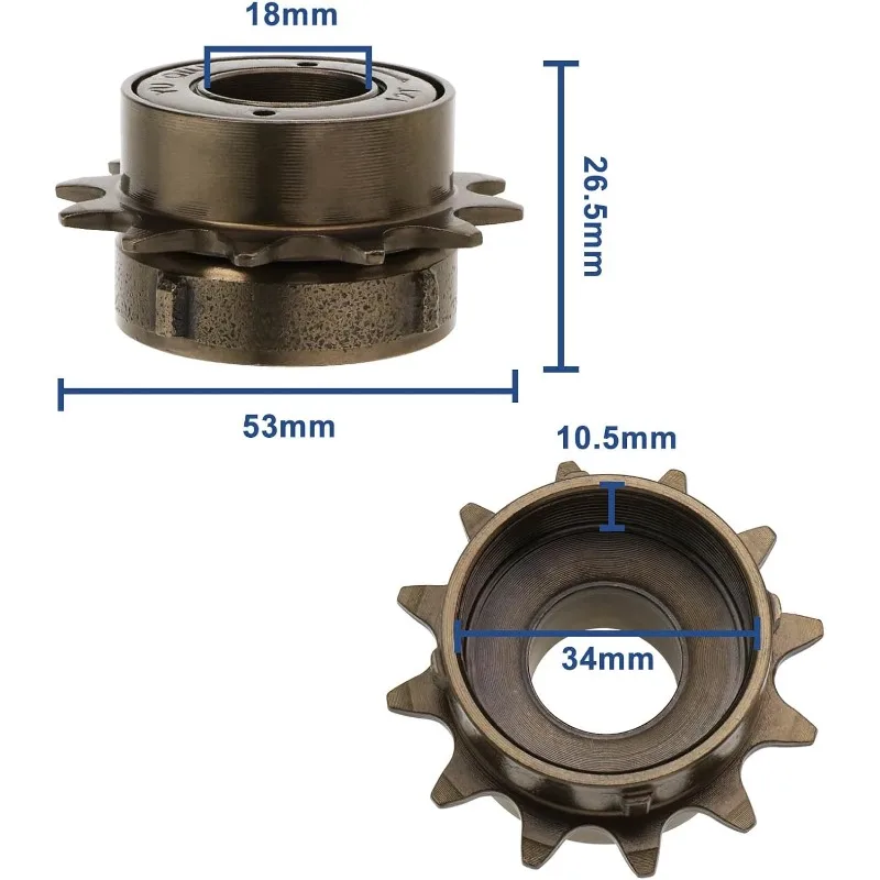 Bike Bicycle Flywheel Pinion Electric Vehicle Accessories 12T/14T Teeth Single Speed Freewheel Flywheel Sprocket Large Diameter