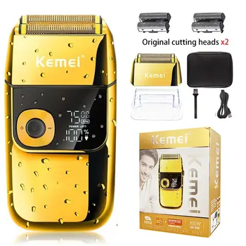 Kemei 2 in 1 Rasoio Elettrico da Uomo Rasoio Elettrico Ricaricabile Barba Rasoio Galleggiante Tagliacapelli Cura del Viso Barba Macchina da Barba 1
