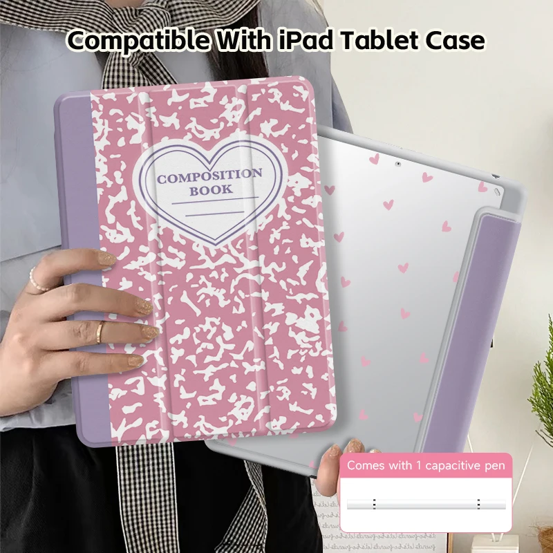 Versatile iPad Case with Sleep/Wake Feature and Pen Slot - Double-Sided Printing Design