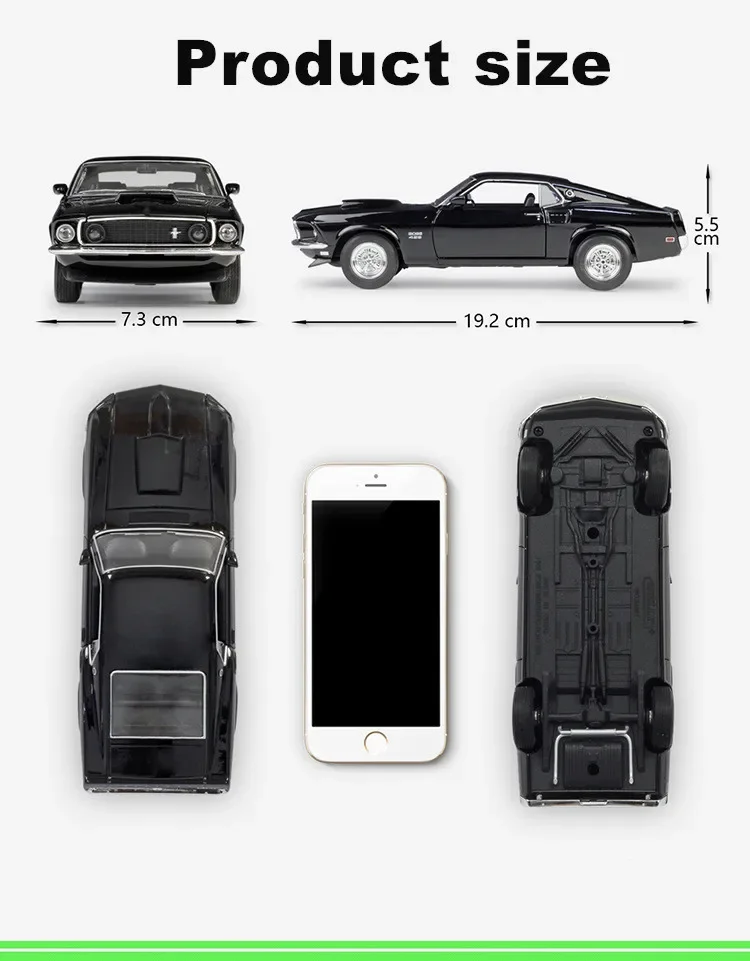 WELLY 1:24 Ford Mustang 1969 Ford Mustang Boss429 Alloy Car