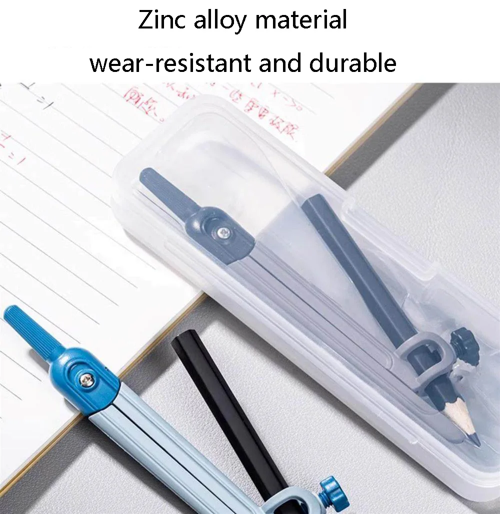 3종 수학 기하학 세트 금속 컴퍼스 각도기 연필꽂이 제도용 연필 학생용 학교 용품