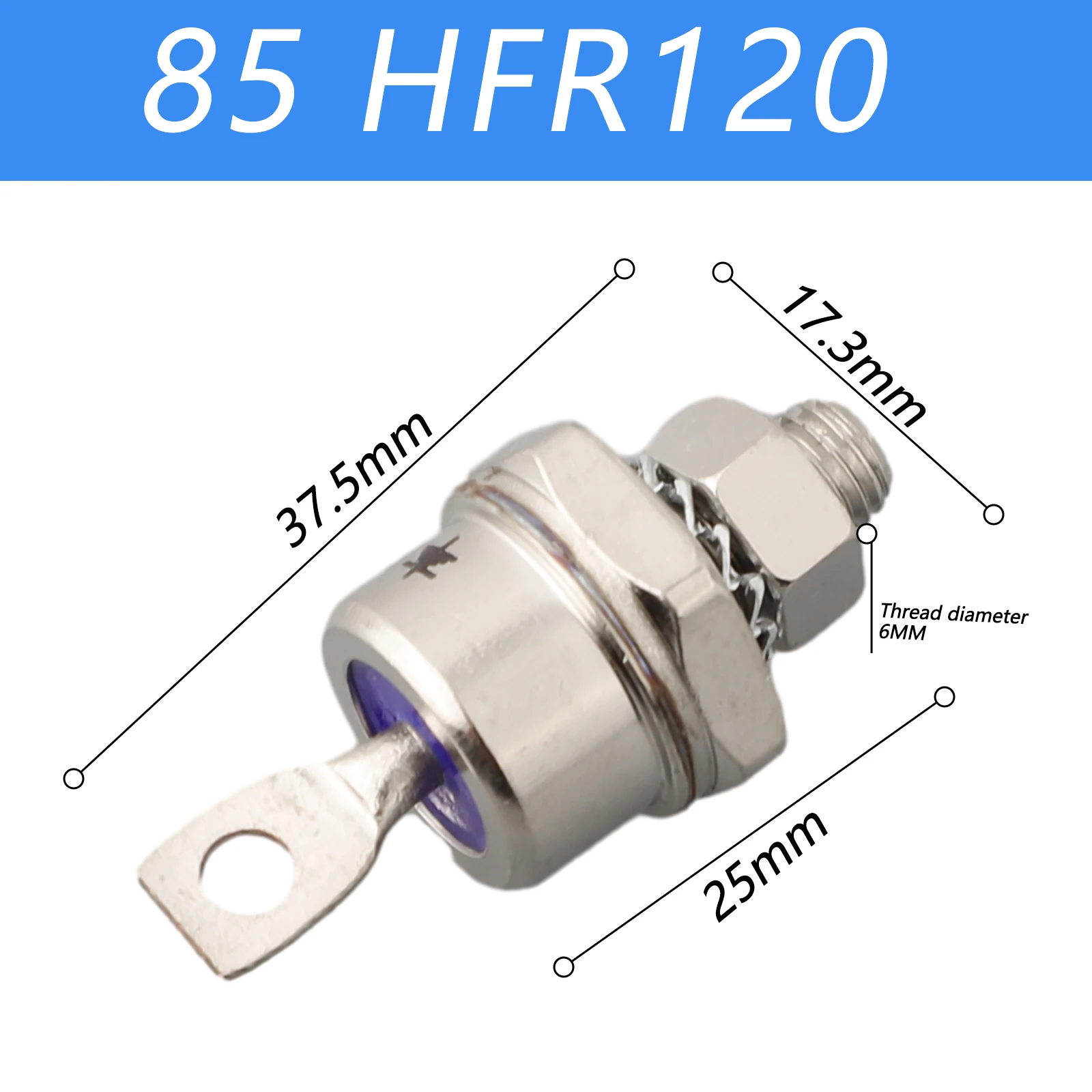 1Pc 85A/40A/25A 1200V Positive Cathode/Negative Anode- Stud Mount Diode Rectifier Household Part For Semiconductors & Actives