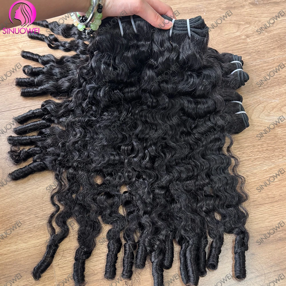 Extension di capelli umani ricci birmani, ricci a spirale, ricci pixie brasiliani, a doppia trama, naturali - immagine 2