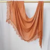 Hijab Ramadan en Rayonne, Coton et Modal, avec bordure en dentelle, Turban respirant, Châle uni en coton, Foulard pour femmes