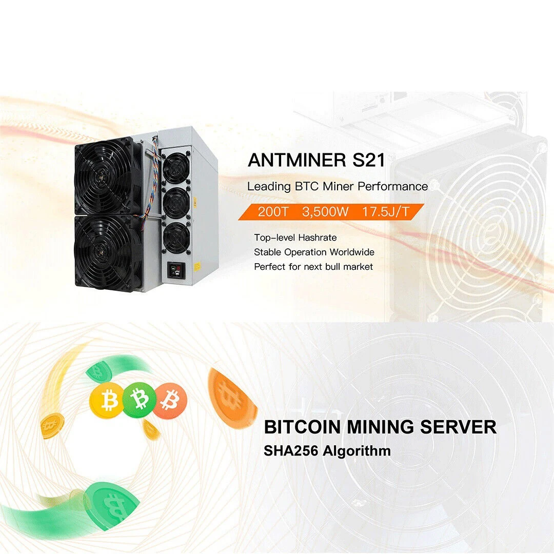비트메인 앤트마이너 BTC BCH 채굴 앤트마이너 S21 200T 3550W, PSU 포함, 앤트마이너 S19 프로 S19 Whats 마이너 M50 보다 최고의 비트코인 채굴 - AliExpress