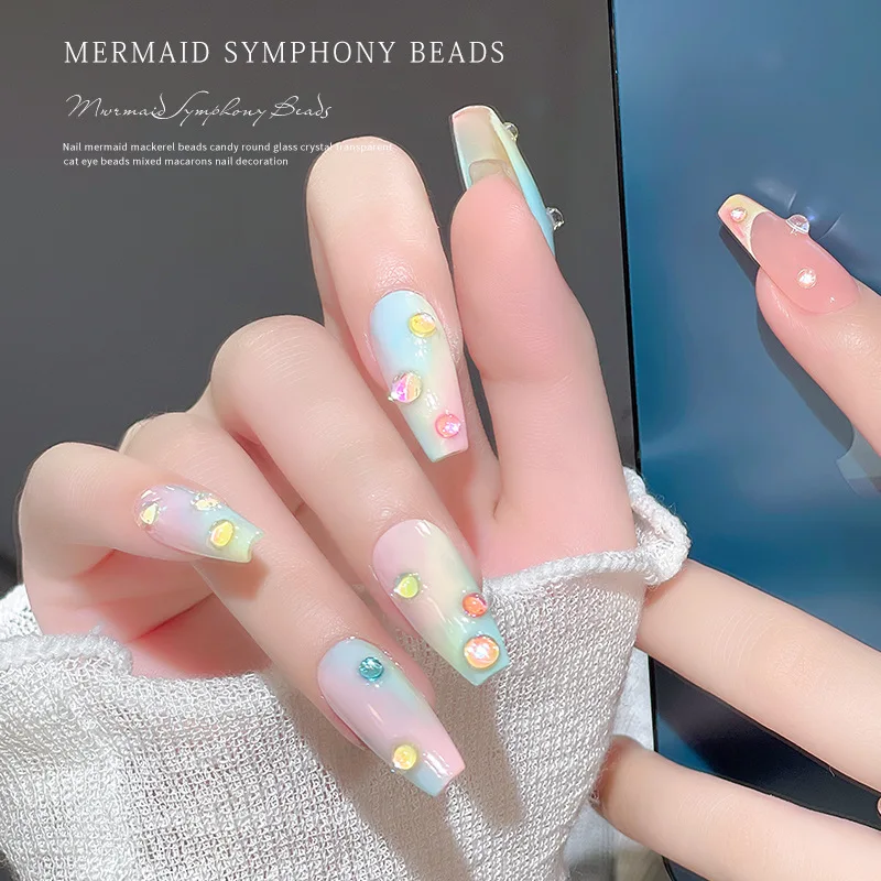 300 Pcs Mermaid Crystal Beads Nails Rhinestones Aurora Translucent Pearl  Nail Art Decoration Symphony 3d Glitter Diamond Jewelry - Rhinestones &  Decorations - AliExpress