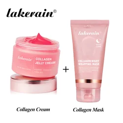 Collagen Rejuvenating & Moisturizing Peel - Off Face Mask for Glowing & Elastic Skin (Cream Mask Set)