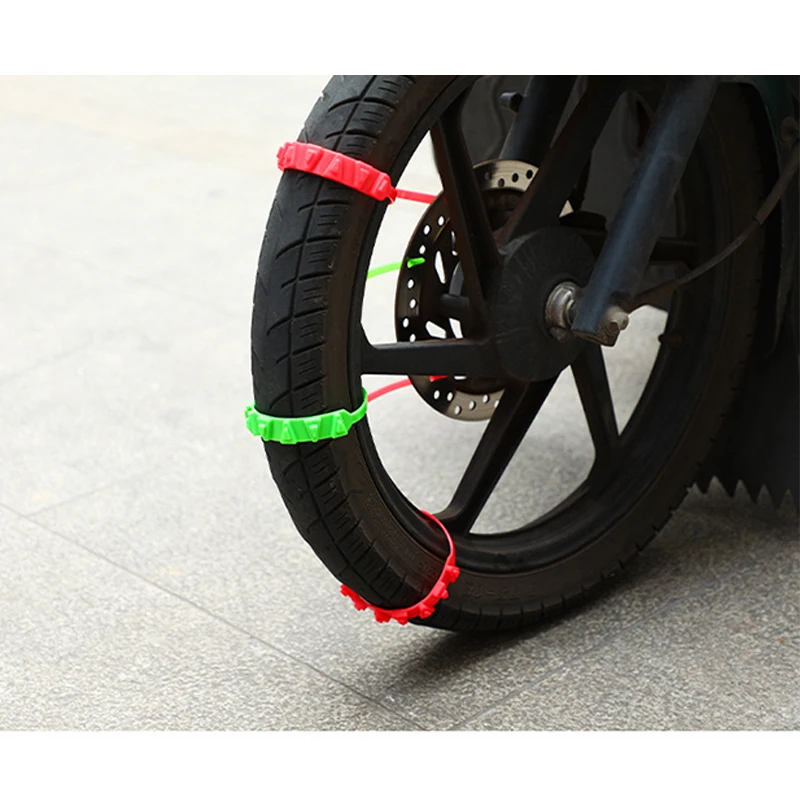 Tire Chains Universal Anti-Skid Snow Chains for Motorcycles Bicycles Winter Tire Wheels Non-slip Cable Ties Motorbike Emergency Chain Tool