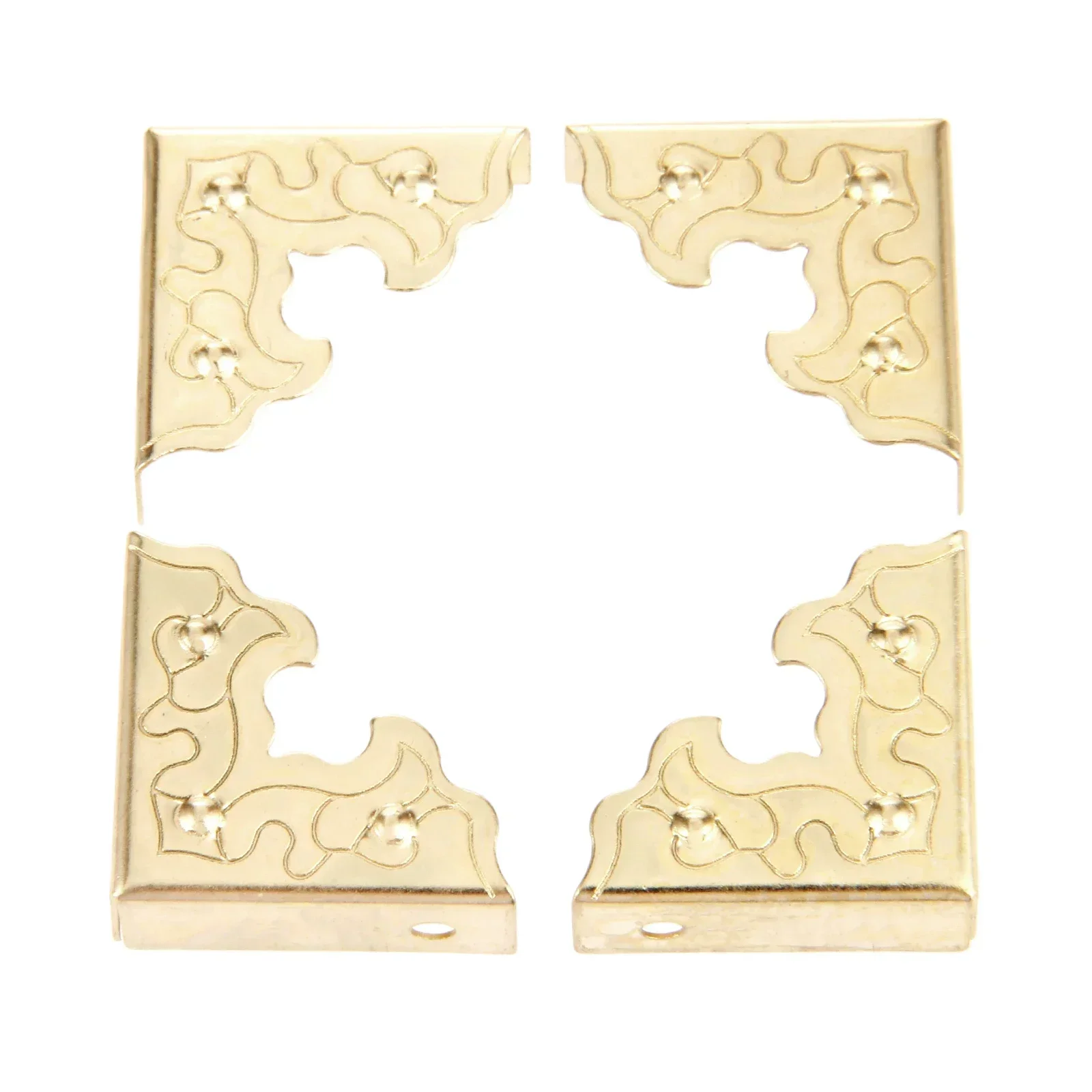 10Pcs Antique Furniture Fittings Metal Crafts Jewelry Box Edge Safety Guards Covers Wooden Case Decorative Corner Protector 25mm