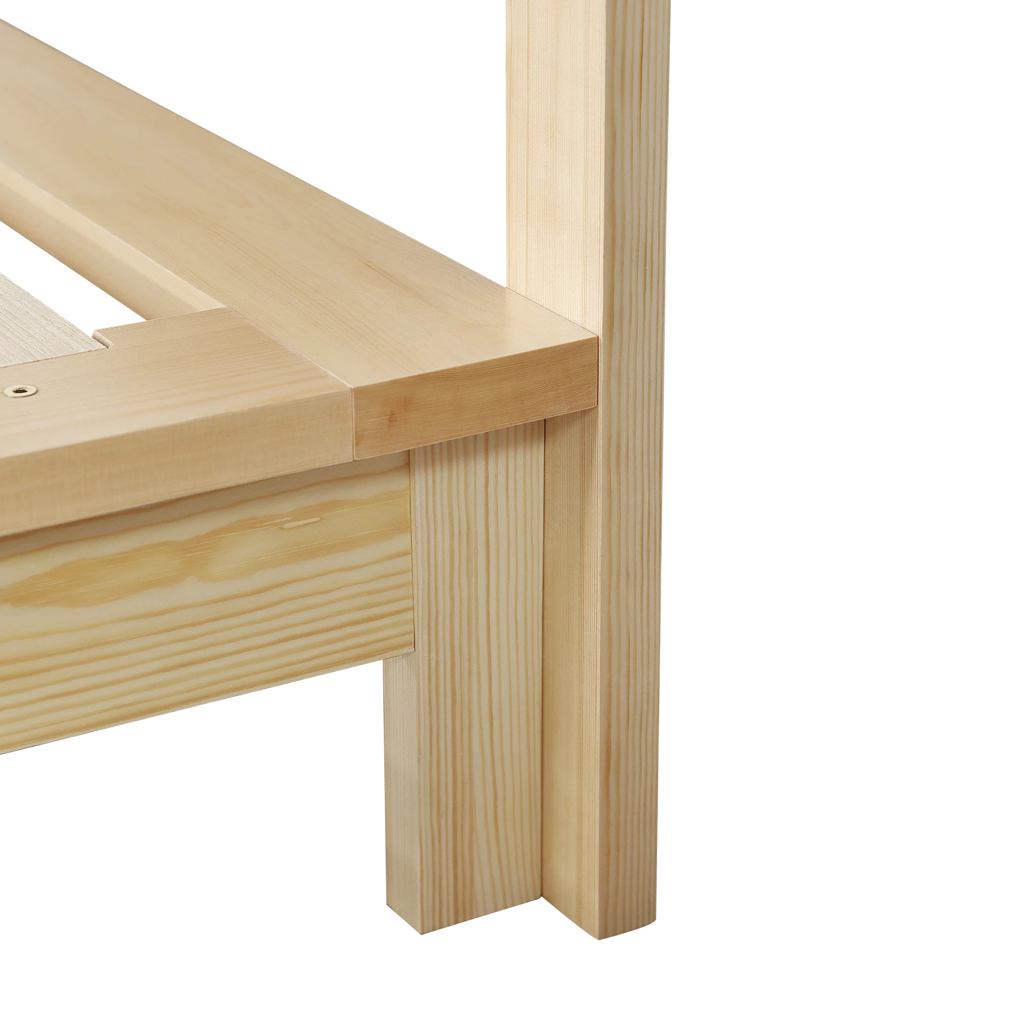 Polsterbett, Einzelbett, Kinderbett, gepolstertes Kopfteil mit Klettverschluss, stabile Lattenroste, breitere Bettbeine, naturfarben – Detail 23