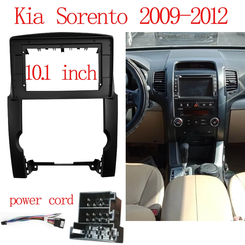 

2 DIN Car 9/10.1 Inch Big Screen Fascia Frame Adapter For Kia Sorento 2009-2012 2Din Dash Audio Fitting Panel Frame Kit