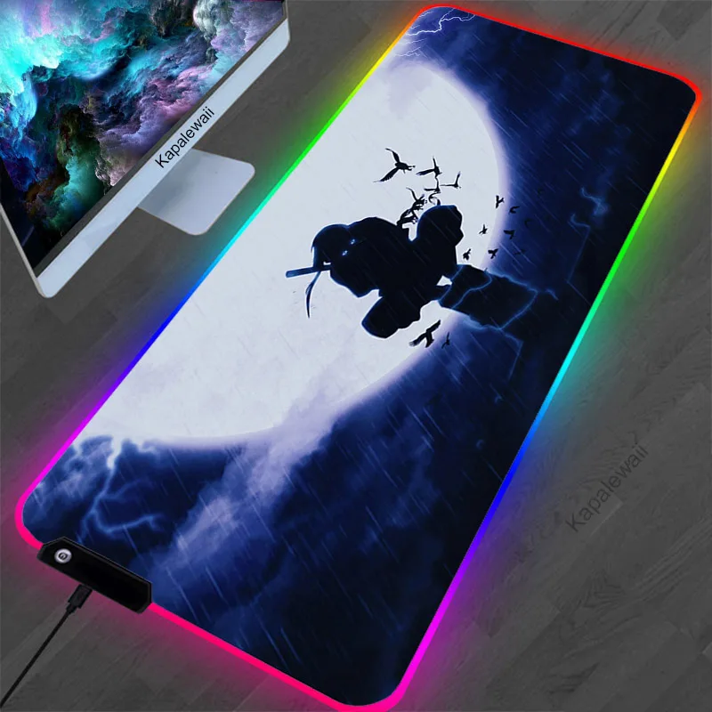 

Anime RGB Mouse Pad Gamer Gaming Mouse Mat Led Light Mousepad Company Kawaii Accessories PC Gamer Mause Pad Backlit Mat Desk Mat