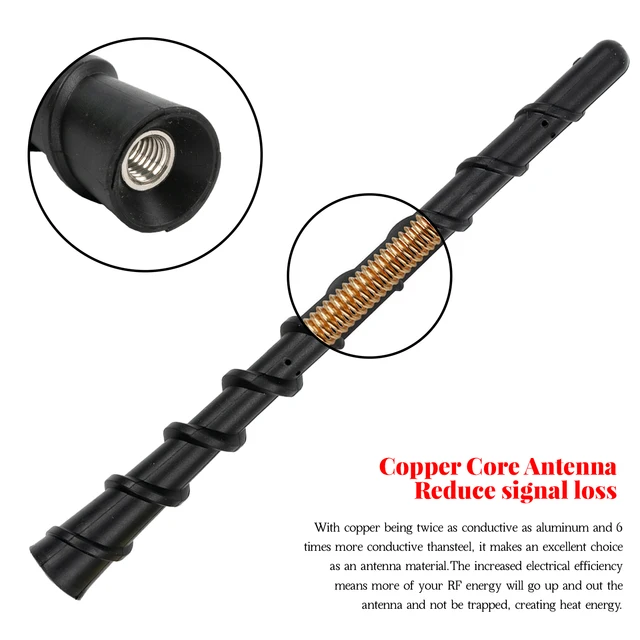 Antenna Auto Corta In Fibra Di Carbonio - Universale Per Maggior Parte Delle Auto