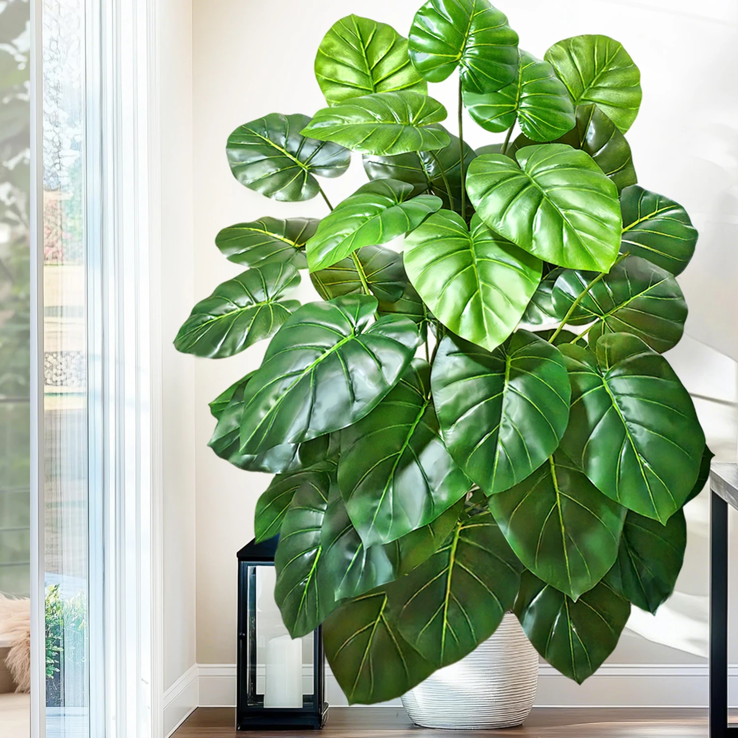 60-135cm(51.9in) Artificial Monstera plastic fake plant pot ornamental festival suitable for home office decoration 3