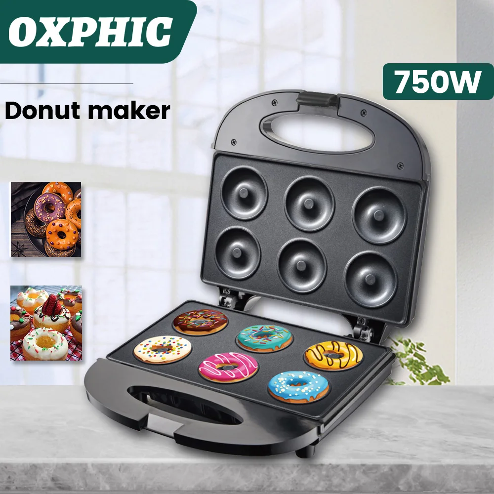 

OXPHIC 750W Electric Donut Maker Machine for Home Appliance Baker Machine Automatic Heating Baking Machine DIY Cooking Oven Pan