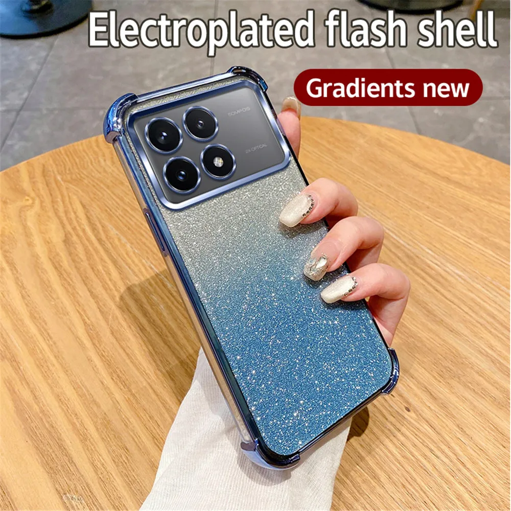 Shockproof Clear Glitter Phone Case - Soft Silicone Cover