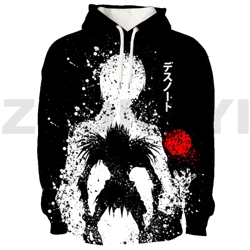 

Hot Harajuku Japan Death Note Hoodie Teenager Sweatshirt Oversized Pullover 3D Anime Shinigami Ryuk Streetwear Women Clothing