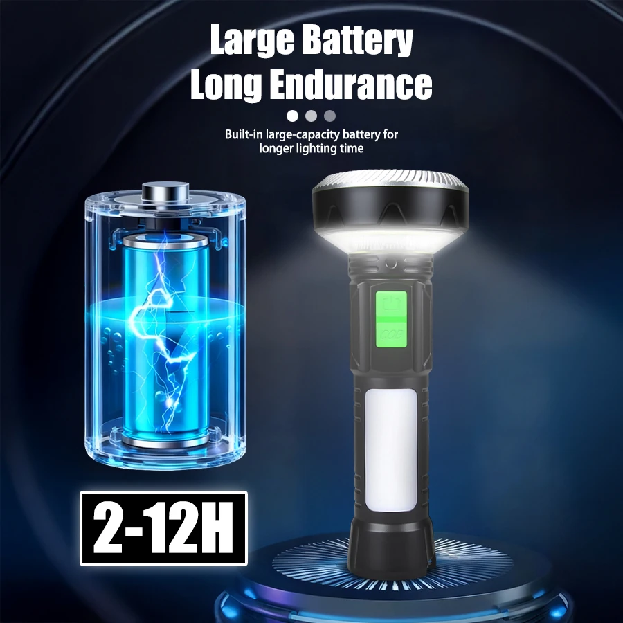 LED COB 강력한 손전등 USB 충전식 토치 11 조명 모드 꼬리 자석이 있는 램프 야외 캠핑 비상 랜턴
