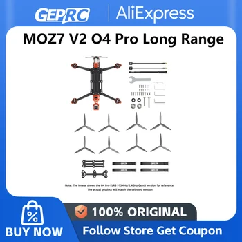 GEPRC MOZ7 V2 O4 Pro Unità aerea FPV GPS RC Drone 2809-1450KV ELRS915M LongRange Freestyle/Momoda2-SMA-RHCP Perno interno girevole a sinistra