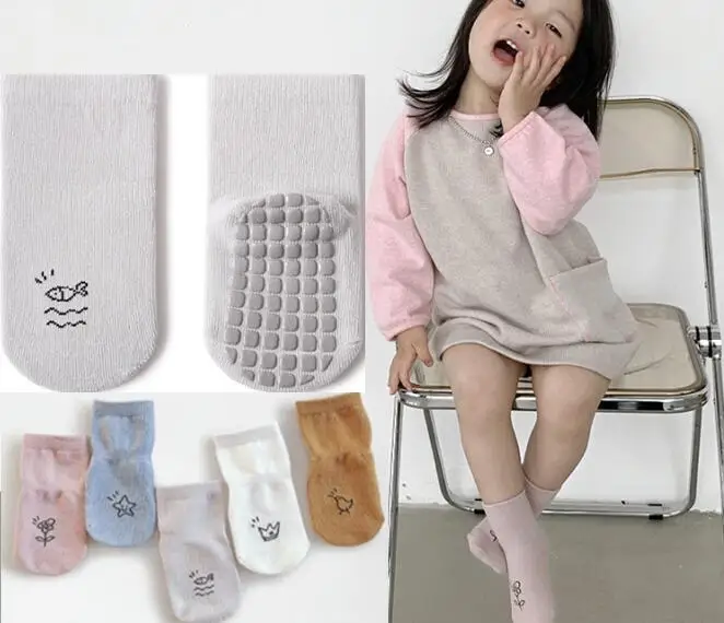 5Pairs Toddler Kids Baby Girl Boy Cotton Cartoon Animal Anti Slip Ankle Socks 