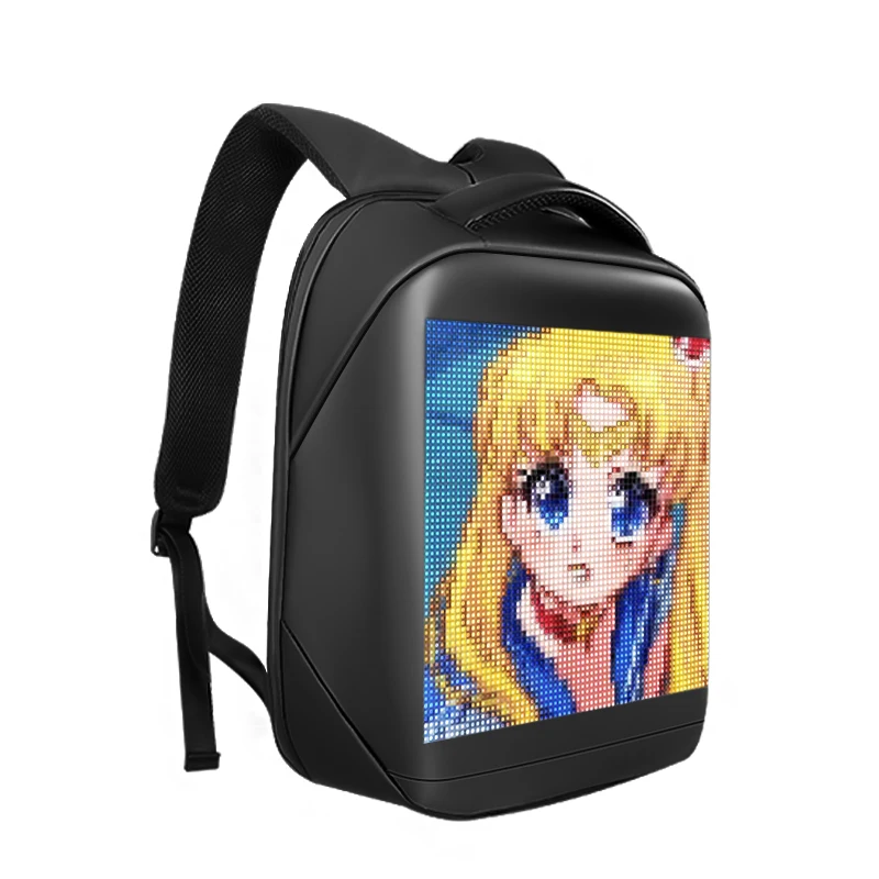 APP control Full color LED Backpack Programmable Screen Waterproof School Backpack DIY GIF text LED Sling bag chest bag Led Message Board Led Display Board