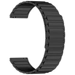 Magnetic Silicone Sport Watch Strap - 22mm for Honor Watch GS5 GS4 (SC - Black)