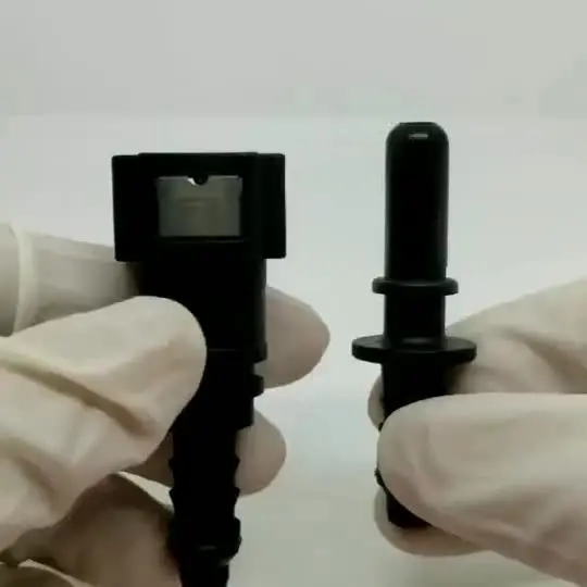 A ABSOPRO 9.89mm SAE Naar 10.5mm 90 Graden Brandstofleiding Snelkoppeling Ontkoppelingsslang Nylon 2 Set