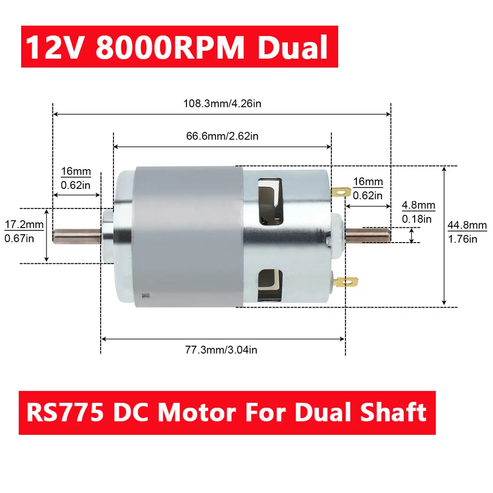 Fenda, Motor DC, Grande Torque, Circular, D-Shaft,