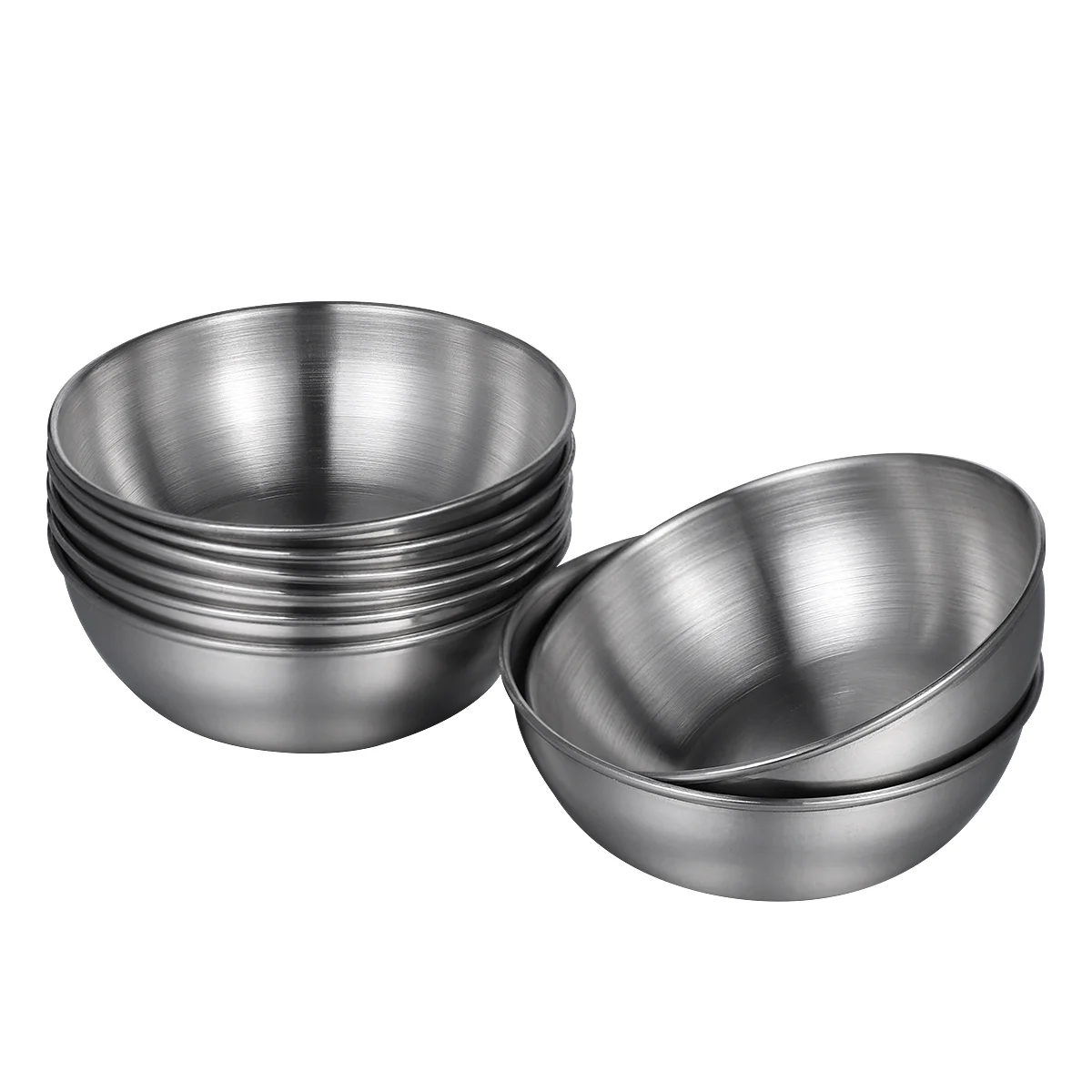 

Stainless Steel Seasoning Sauce Dish Food Dipping Bowls Round Seasoning Tray Sushi Vinegar Soy Saucer Appetizer Plates