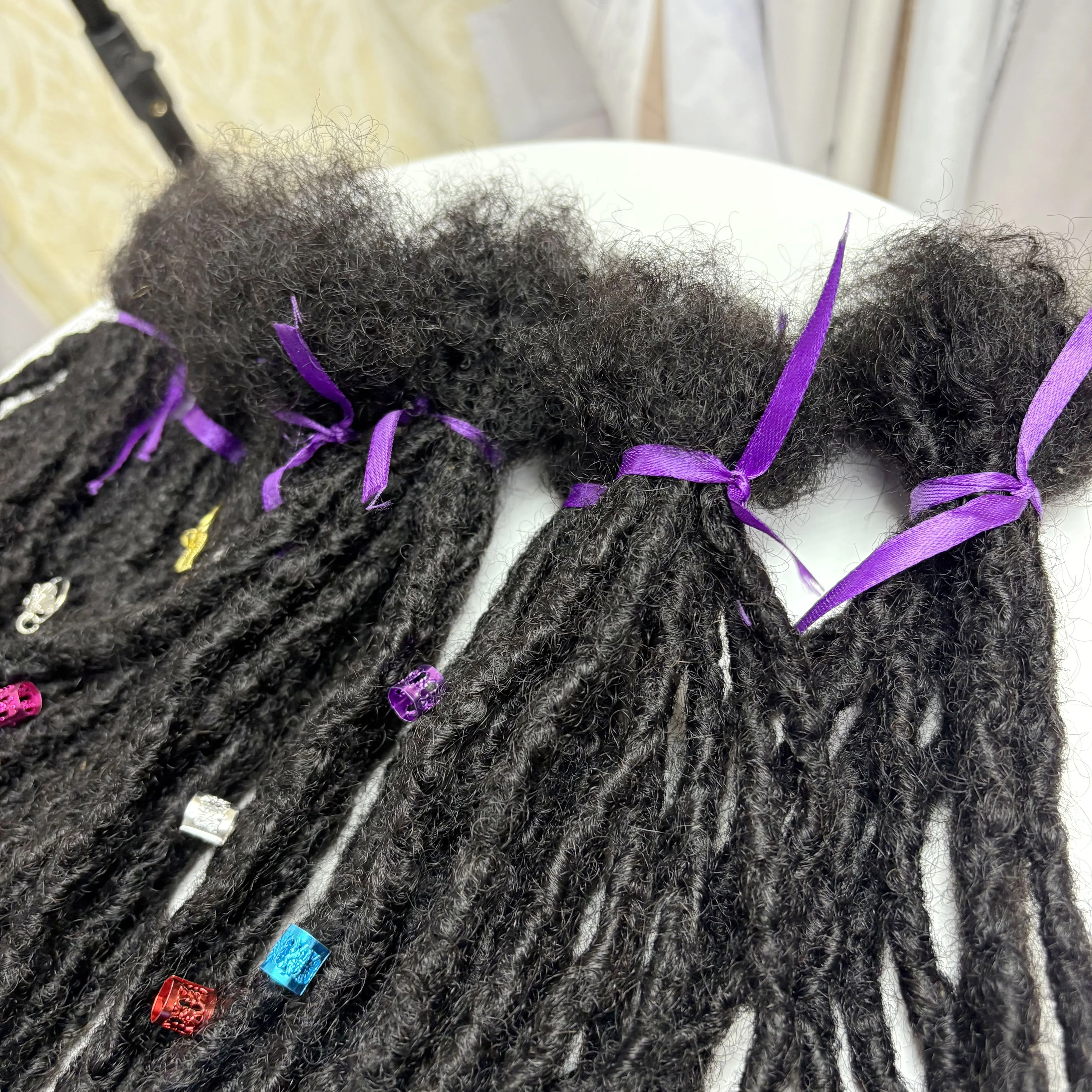 10inch Colored 0.6cm Inter Loc Extension Human Hair Handmade 100% Human Hair Loc Dreadlock Extensions for Women Men Kids 6