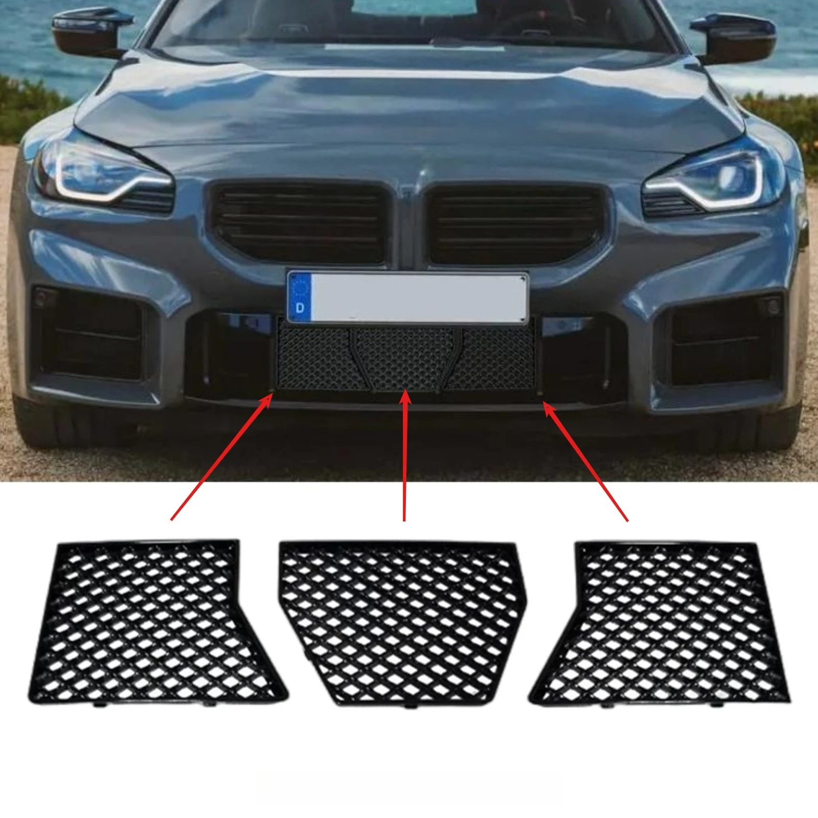 Mesh Grille For Car Front Bumper Center Lower Mesh Grille Guard 5 Pack ...