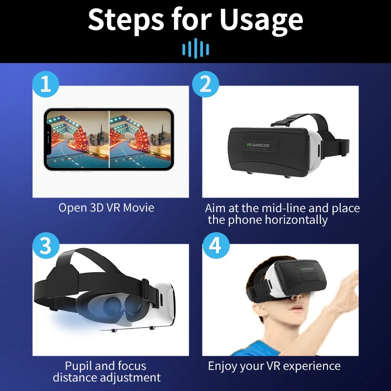 Visore VR 3D per Cellulare, Occhiali per Realtà Virtuale, Dispositivi con Lenti Viar, Controller di Gioco Intelligente per Smartphone, Set con Joystick - immagine 2