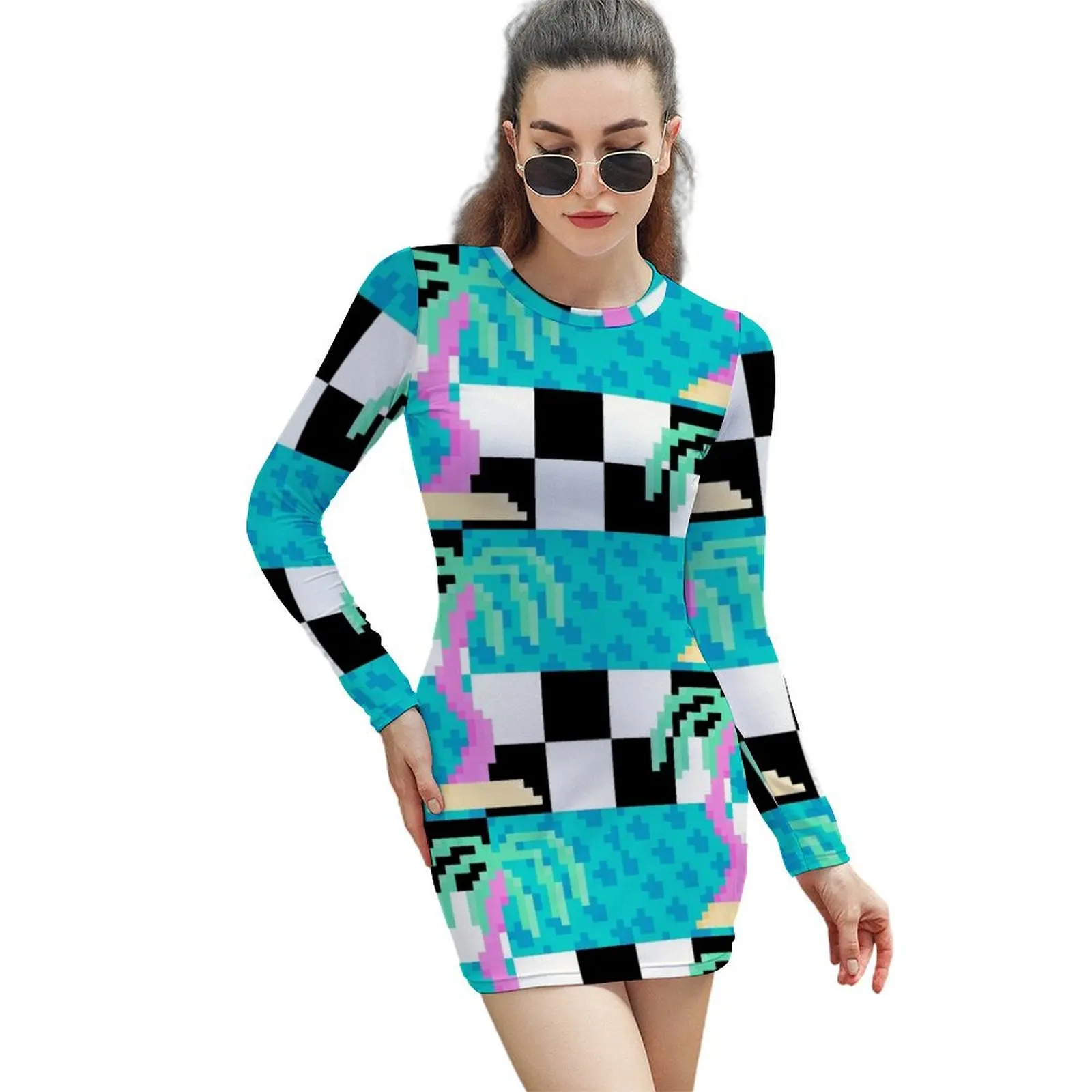 

Miami Vice Long-Sleeved Sheath Dress beach outfits for women Women's summer dress ceremony dresses