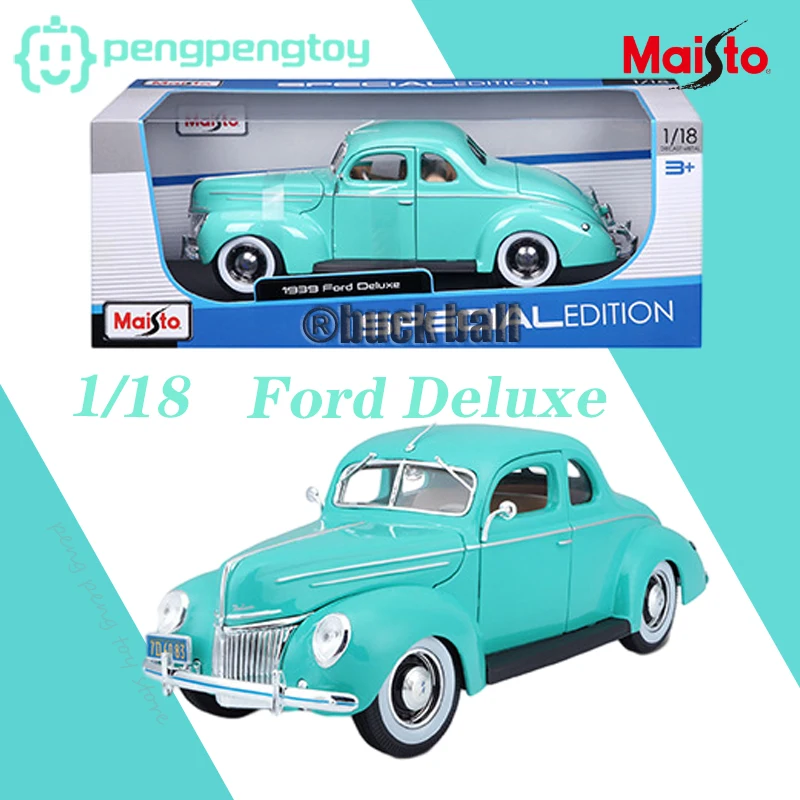 

Maisto 1/18 Ford Deluxe 1939 Coupe Alloy Vintage Car Diecast Model Edition Alloy Luxury Vehicle Toys Collection Ornaments Gifts