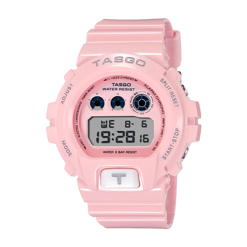 TASGO  T111 Sports Digital Quartz Men's Watch LED Auto Hand Lamp World Time Waterproof Oak Series