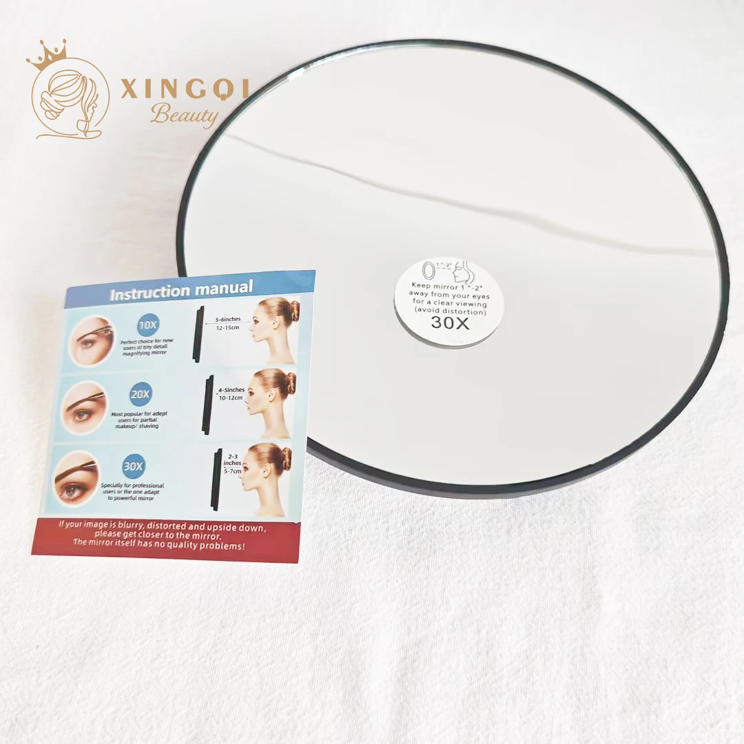 round mirror magnifying 10x 20x 30x with suction cups for makeup black mini 6" travel type hand magnified cosmetic mirror makeup mirror magnifying mirror hand holding mirror