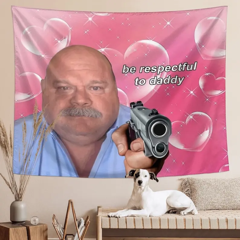 Daddy Winkle Bertram Tapestry Funny Meme Tapestry Wall Hanging Be Respectful to Daddy Posters Dorm Backdrop Party Bedroom