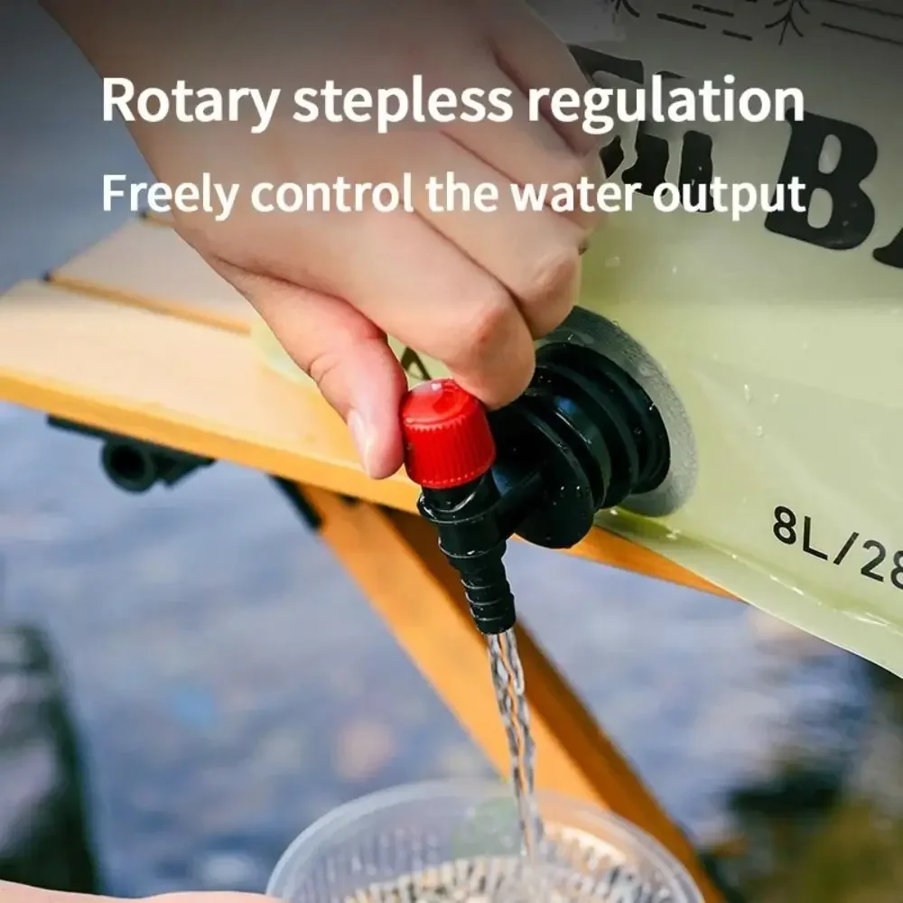 Water Bag 8L Outdoor Foldable Water Storage Bag Portable Hiking Container Bucket Pouch Camping Supplies