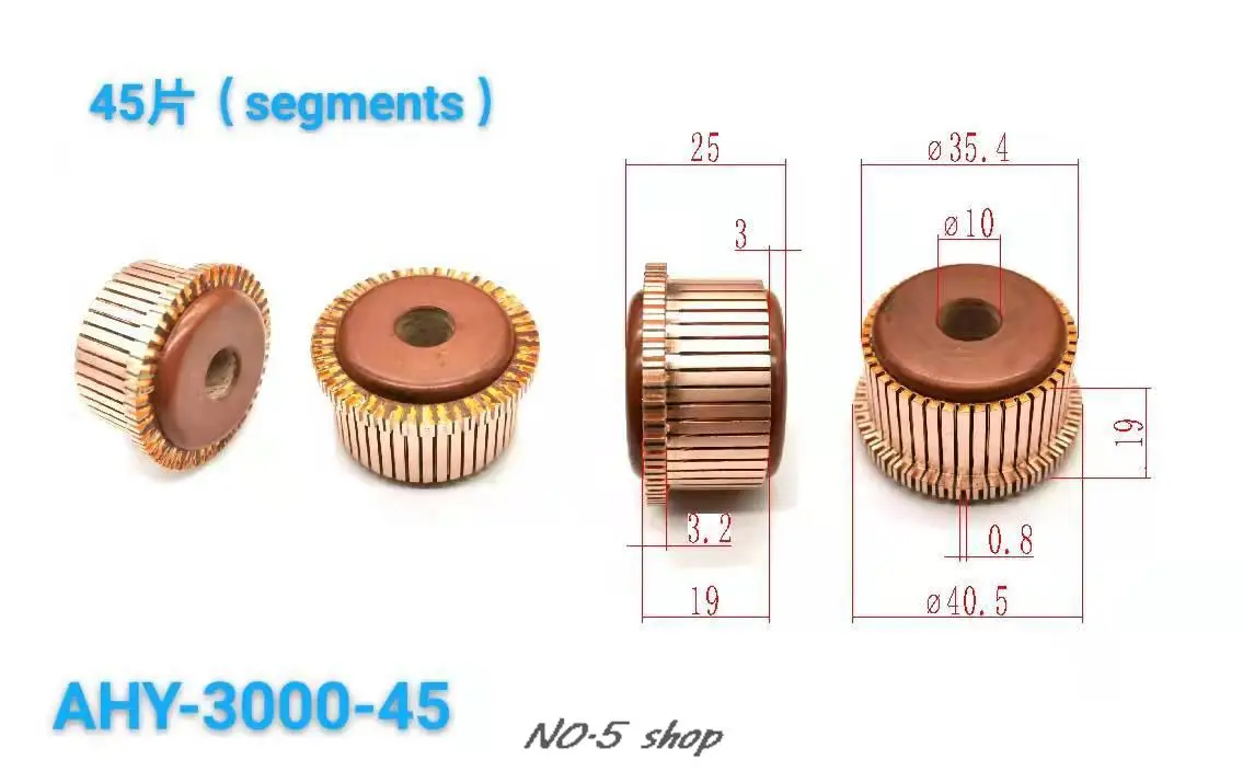 

5pcs 35.4x10x19(25)x45P Copper Bars Electric Motor Commutator