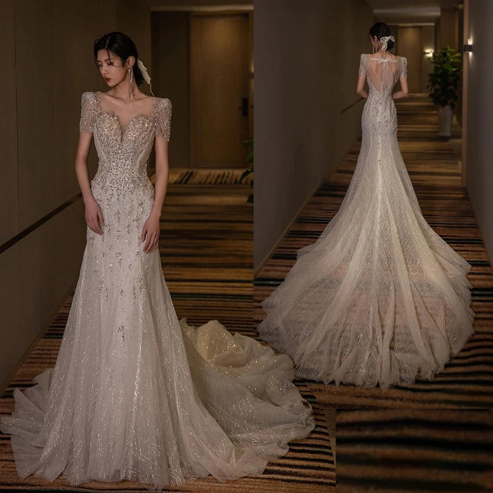 PJN 2025 NEW Luxury Mermaid Wedding Dress Bride Elegant Backless Snapshot  Engagement Dresses Formal Long Evening Party Dress - AliExpress 320