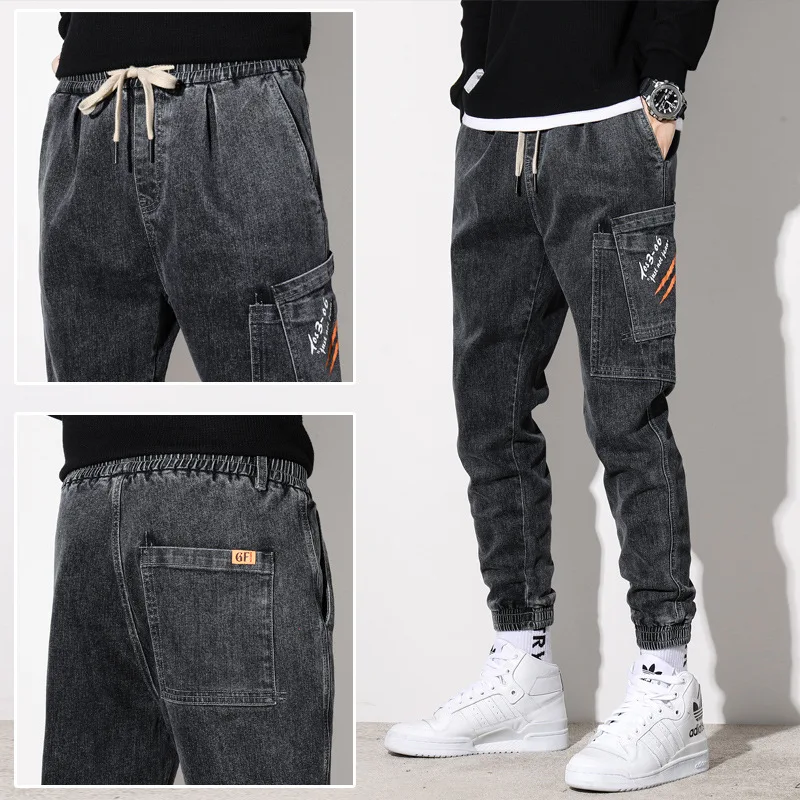 

Spring Summer Casual Large Size Jeans Men Harlan Baggy Jeans Men Fashion Nine-cent jeans Men Casual Cropped Pants Men Pants Men